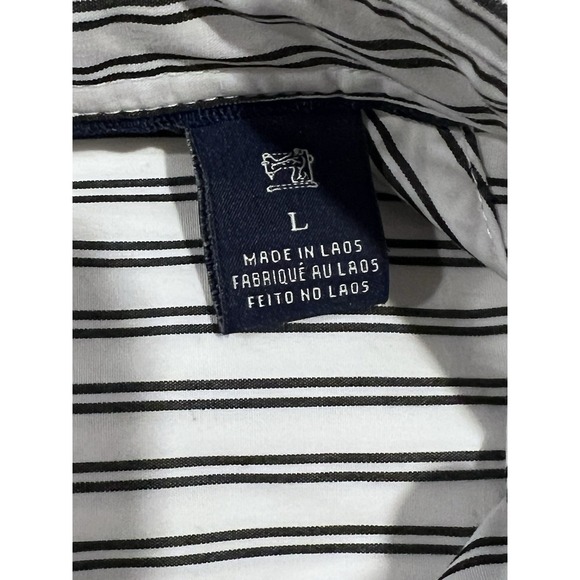 Scotch And Soda Men's Button Up Shirt Black And‎ White Stripe Large - Picture 7 of 7